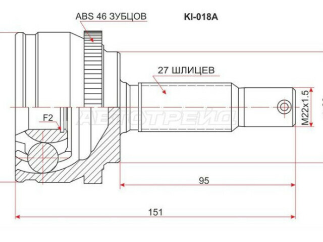 ШРУС наружн. HYUNDAI Elantra 