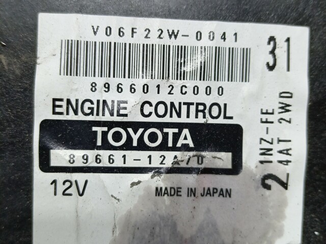 Компьютер TOYOTA Corolla Runx 1NZ-FE